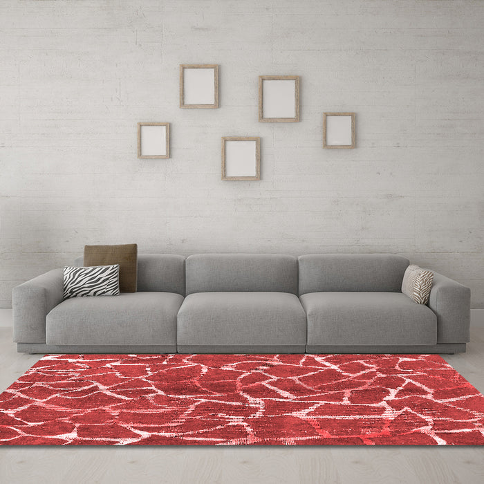 Modern Red Washable Rugs