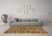 Machine Washable Abstract Orange Modern Area Rugs in a Living Room, wshabs549org