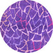 Round Abstract Pink Modern Rug, abs549pnk