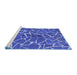 Sideview of Machine Washable Abstract Blue Modern Rug, wshabs549blu