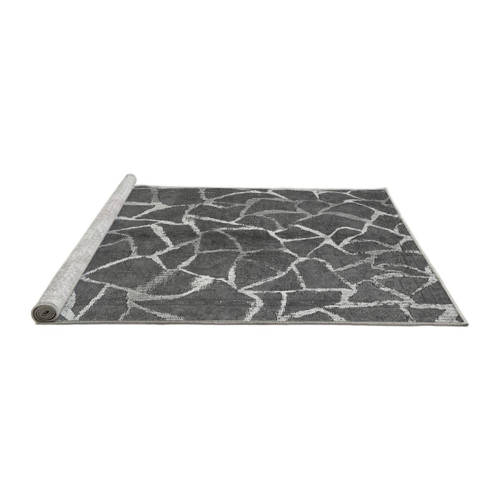 Sideview of Machine Washable Abstract Gray Modern Rug, wshabs549gry