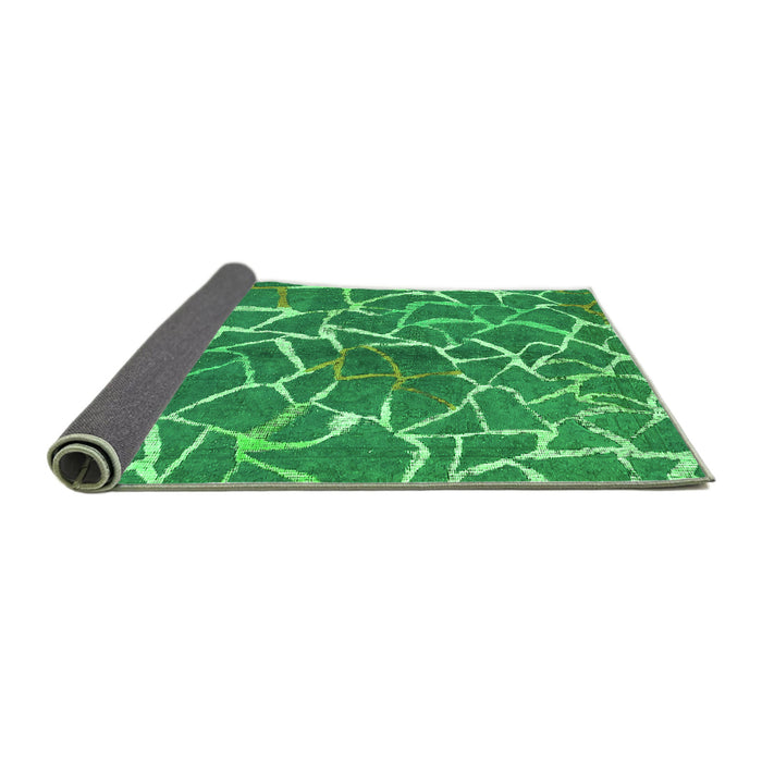 Sideview of Abstract Green Modern Rug, abs549grn