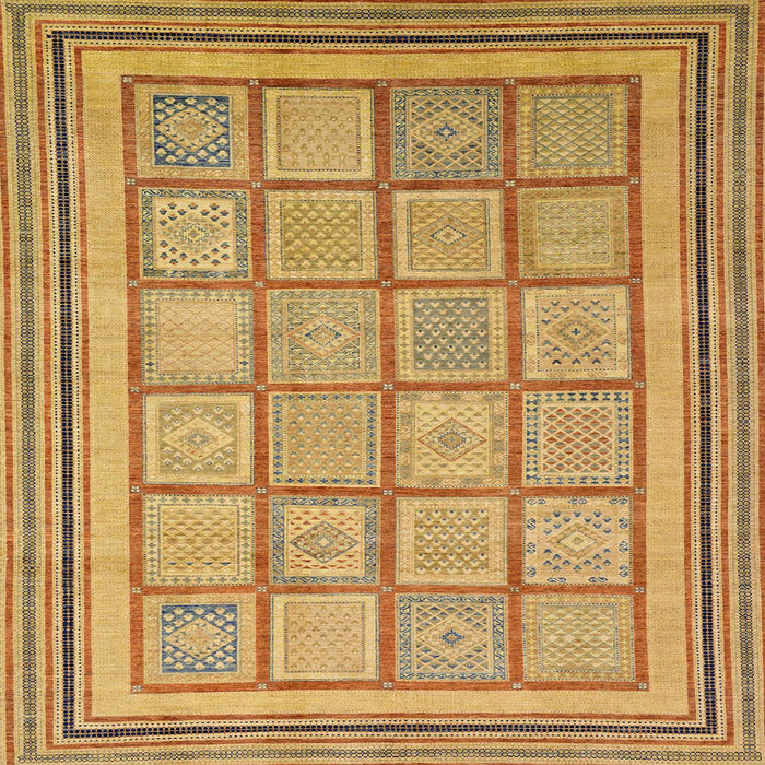 Square Machine Washable Abstract Sedona Brown Rug, wshabs54