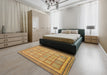 Abstract Sedona Brown Modern Rug in a Bedroom, abs54