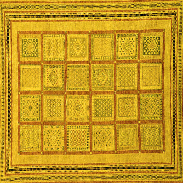 Square Abstract Yellow Modern Rug, abs54yw