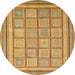 Round Machine Washable Abstract Sedona Brown Rug, wshabs54