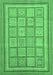 Machine Washable Abstract Emerald Green Modern Area Rugs, wshabs54emgrn