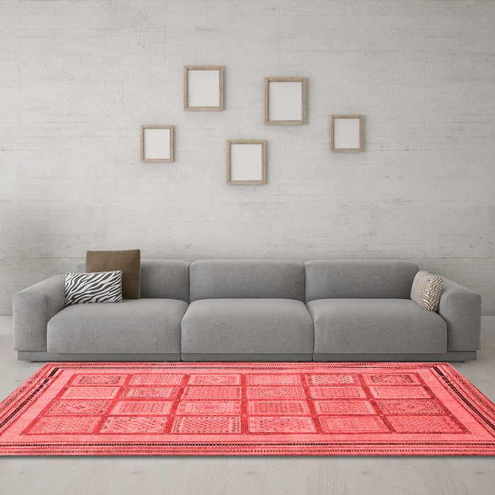 Modern Red Washable Rugs