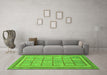 Machine Washable Abstract Green Modern Area Rugs in a Living Room,, wshabs54grn