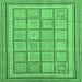 Square Abstract Emerald Green Modern Rug, abs54emgrn