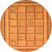 Round Abstract Orange Modern Rug, abs54org