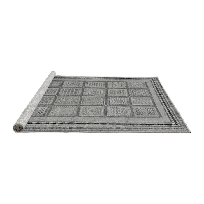 Sideview of Machine Washable Abstract Gray Modern Rug, wshabs54gry