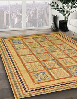 Machine Washable Abstract Sedona Brown Rug in a Family Room, wshabs54