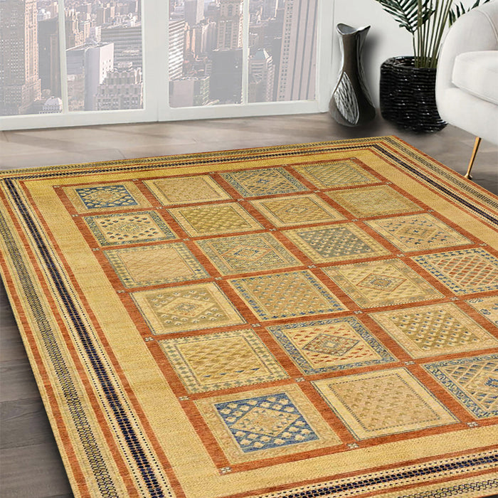 Machine Washable Abstract Sedona Brown Rug in a Family Room, wshabs54