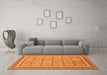 Machine Washable Abstract Orange Modern Area Rugs in a Living Room, wshabs54org