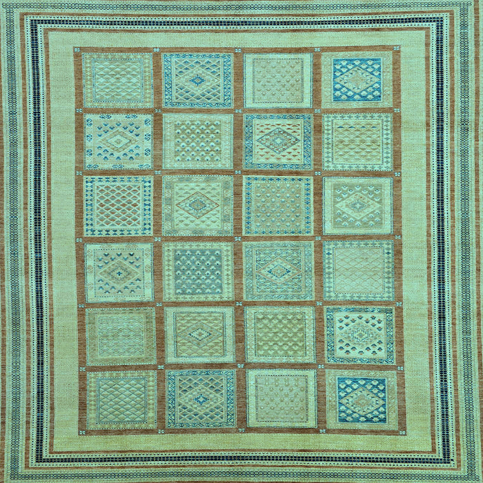 Square Abstract Light Blue Modern Rug, abs54lblu