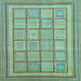 Square Abstract Light Blue Modern Rug, abs54lblu