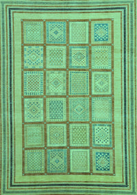 Abstract Turquoise Modern Rug, abs54turq