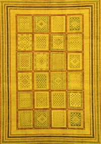 Abstract Yellow Modern Rug, abs54yw