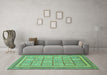 Machine Washable Abstract Turquoise Modern Area Rugs in a Living Room,, wshabs54turq