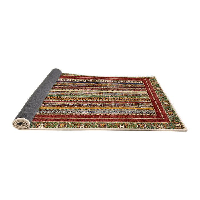 Sideview of Abstract Saffron Red Southwestern Rug, abs550