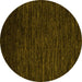 Round Machine Washable Abstract Yellow Modern Rug, wshabs5500yw