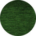 Round Machine Washable Abstract Green Modern Area Rugs, wshabs5500grn