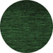 Round Abstract Emerald Green Modern Rug, abs5500emgrn