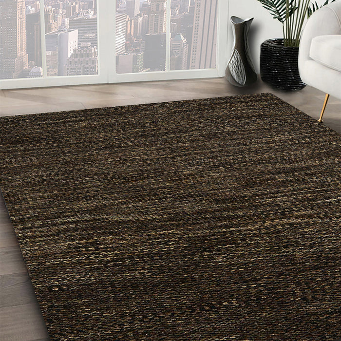 Abstract Dark Brown Modern Rug in Family Room, abs5500