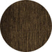 Round Abstract Brown Modern Rug, abs5500brn