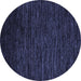 Round Abstract Blue Modern Rug, abs5500blu