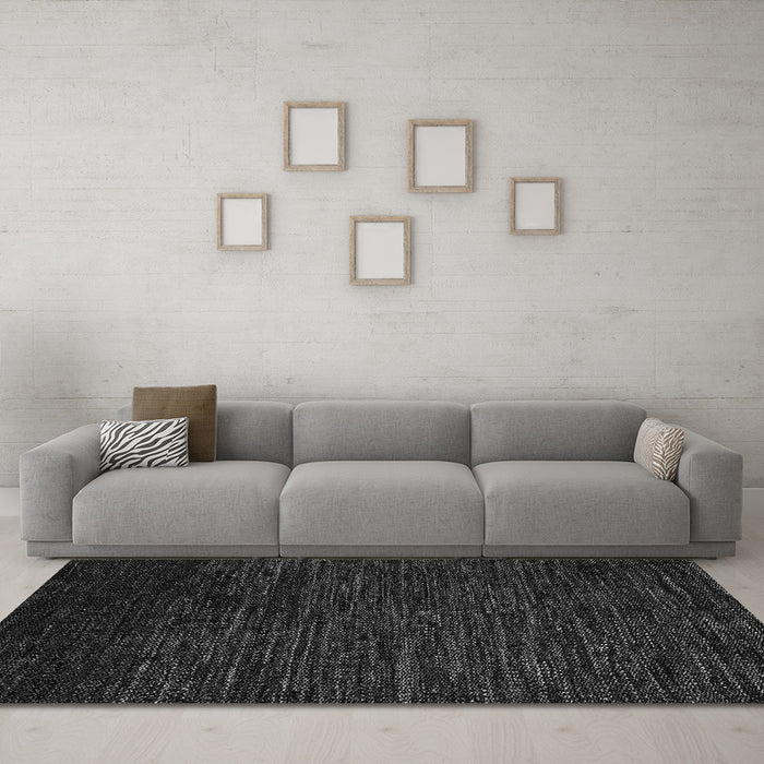 Machine Washable Abstract Gray Modern Rug in a Living Room,, wshabs5500gry
