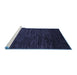 Sideview of Machine Washable Abstract Blue Modern Rug, wshabs5500blu