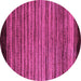 Round Machine Washable Abstract Pink Modern Rug, wshabs5501pnk