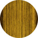 Round Abstract Yellow Modern Rug, abs5501yw