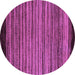 Round Machine Washable Abstract Purple Modern Area Rugs, wshabs5501pur