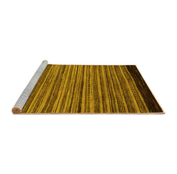 Sideview of Machine Washable Abstract Yellow Modern Rug, wshabs5501yw