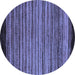 Round Abstract Blue Modern Rug, abs5501blu