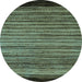 Round Abstract Light Blue Modern Rug, abs5501lblu