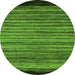 Round Machine Washable Abstract Green Modern Area Rugs, wshabs5501grn