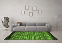 Machine Washable Abstract Green Modern Rug, wshabs5501grn