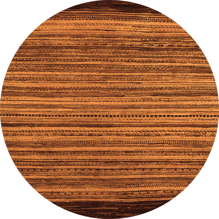 Round Abstract Orange Modern Rug, abs5501org
