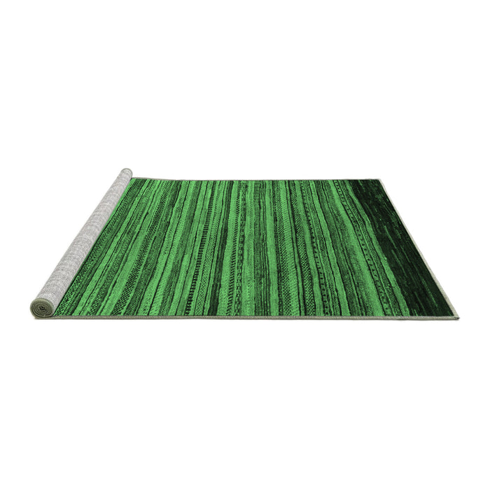 Sideview of Machine Washable Abstract Emerald Green Modern Area Rugs, wshabs5501emgrn