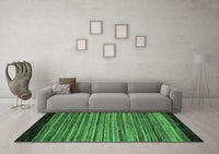 Machine Washable Abstract Emerald Green Modern Rug, wshabs5501emgrn