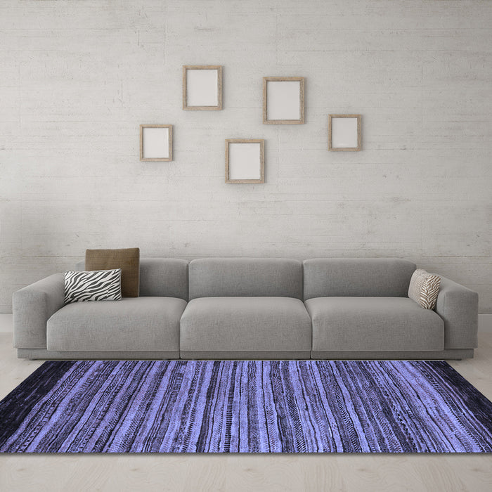 Machine Washable Abstract Blue Modern Rug in a Living Room, wshabs5501blu