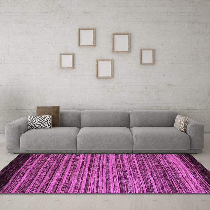 Machine Washable Abstract Purple Modern Area Rugs in a Living Room, wshabs5501pur