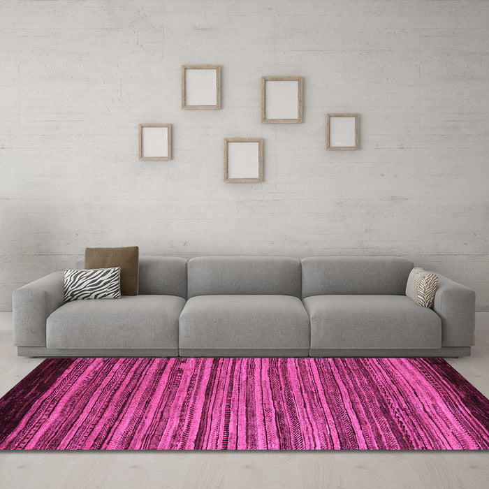 Machine Washable Abstract Pink Modern Rug in a Living Room, wshabs5501pnk