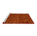 Sideview of Machine Washable Abstract Red Rug, wshabs5502