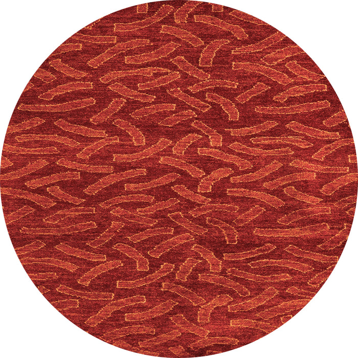 Round Abstract Orange Modern Rug, abs5502org