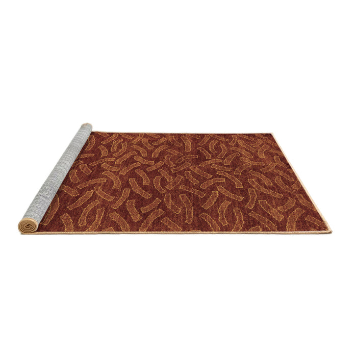 Sideview of Machine Washable Abstract Brown Modern Rug, wshabs5502brn